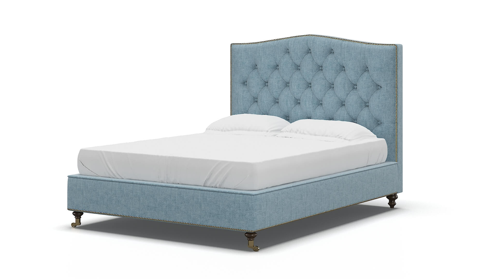 Bijou Atlas Turquoise Bed espresso legs 5