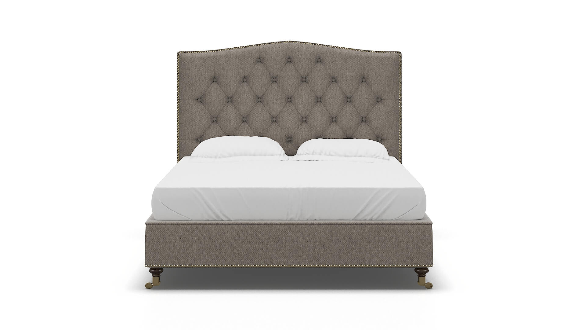 Bijou Cosmo Taupe Bed espresso legs 1