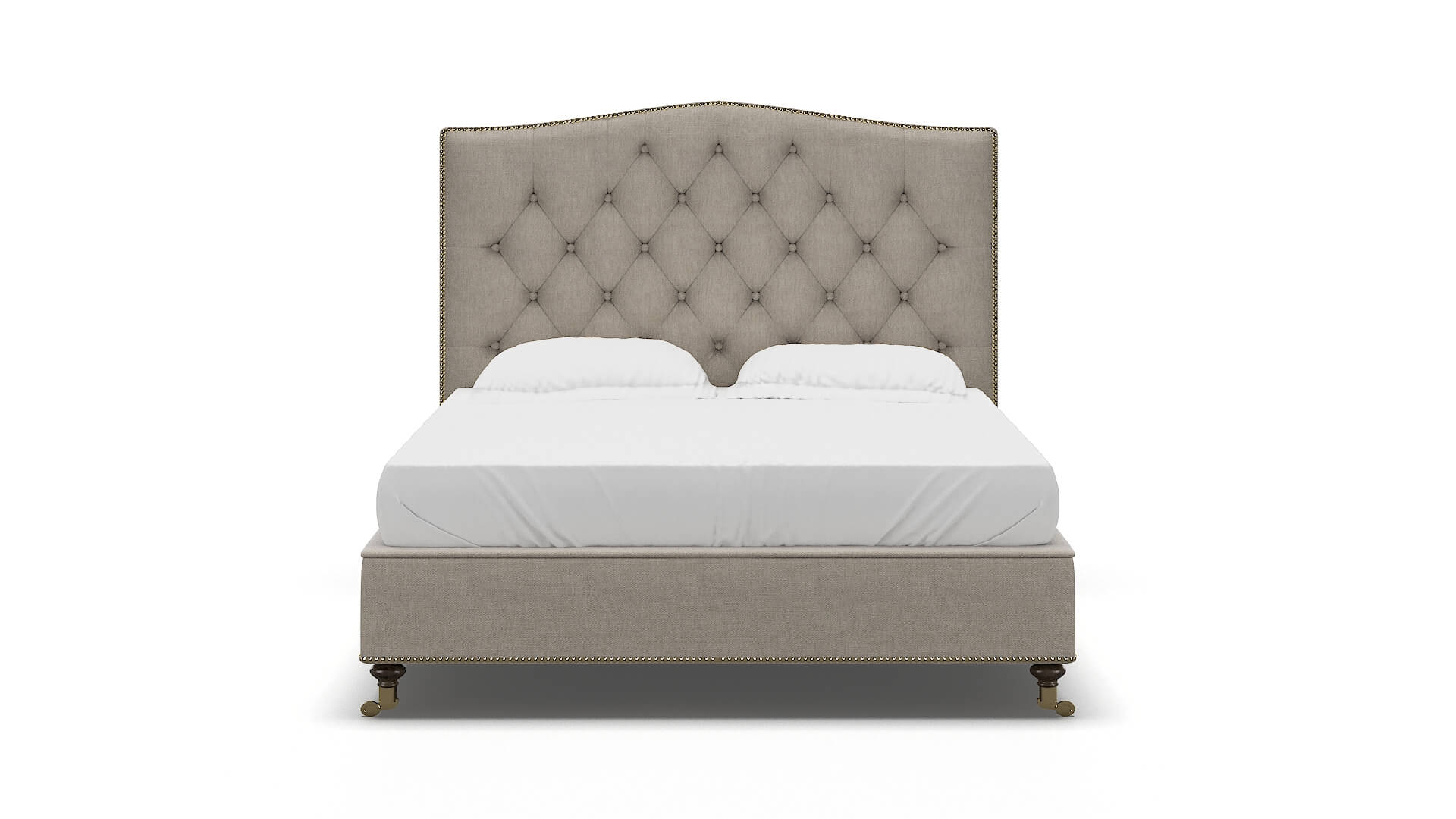 Bijou Derby Linen Bed espresso legs 1
