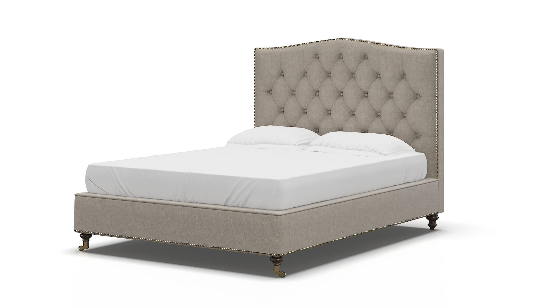 Bijou Derby Linen Bed espresso legs 5