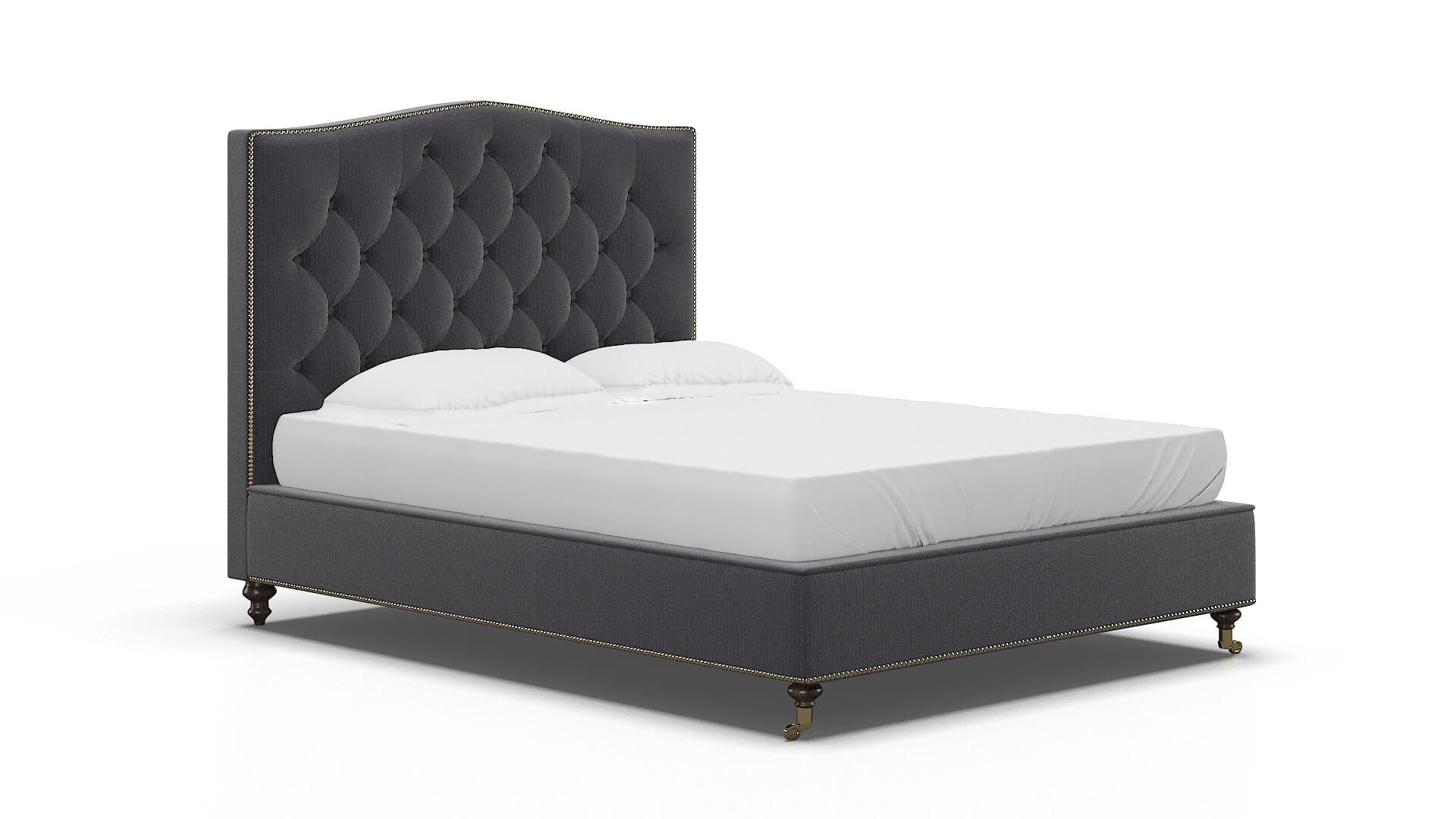 Bijou Parker Charcoal Bed espresso legs 2