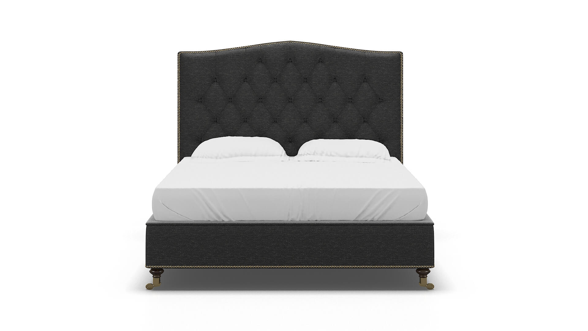Bijou Phoenix Charcoal Bed espresso legs 1