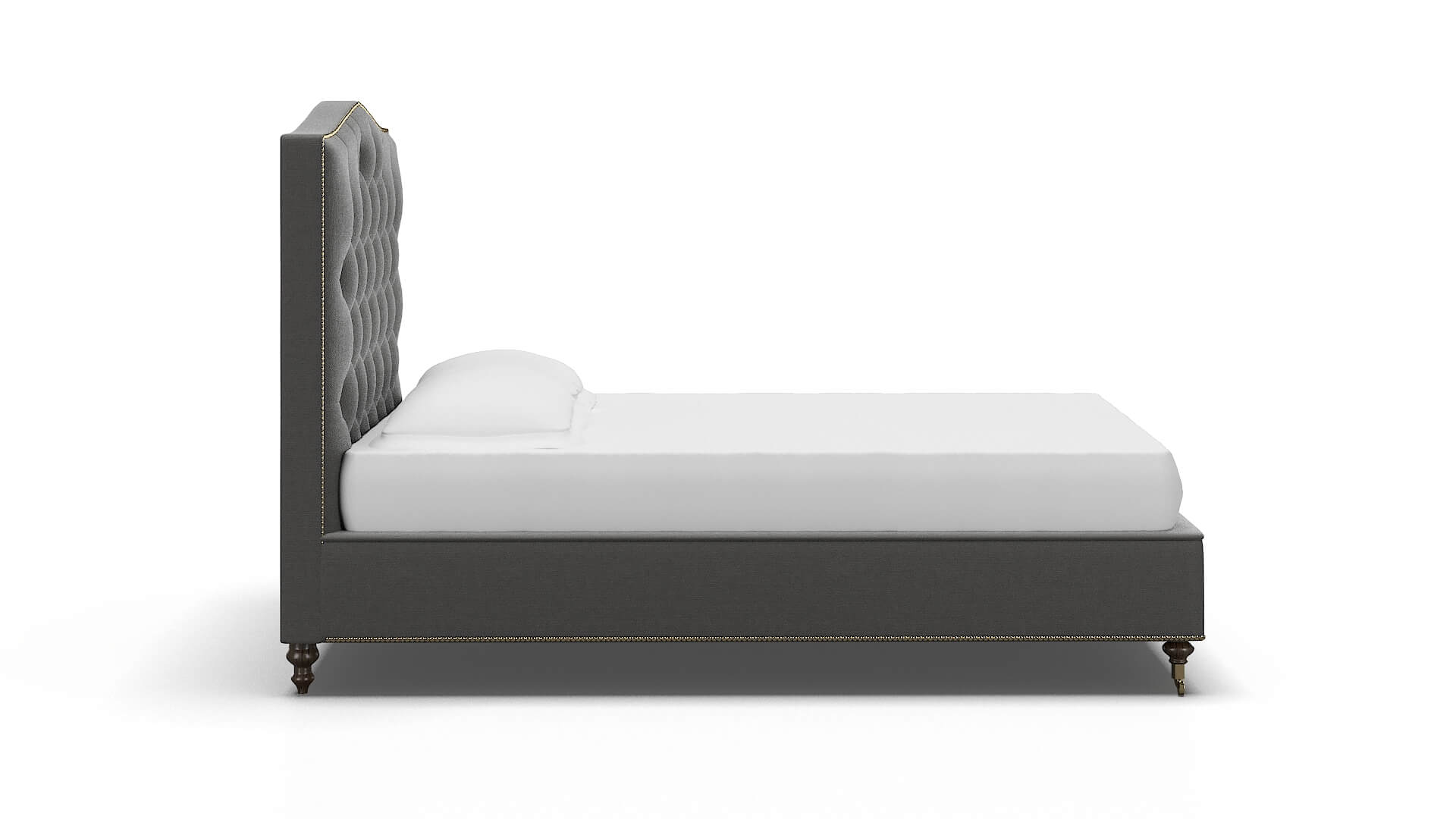 Bijou Rocket Charcoal Bed espresso legs 3
