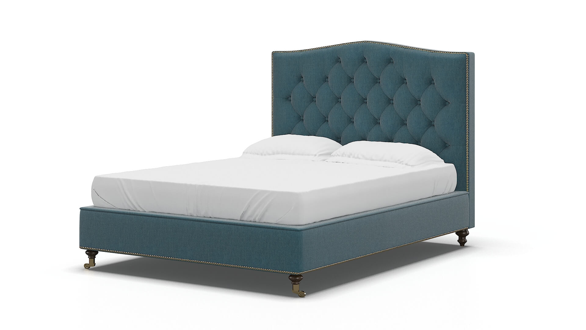 Bijou Royale Electric_blue Bed espresso legs 5