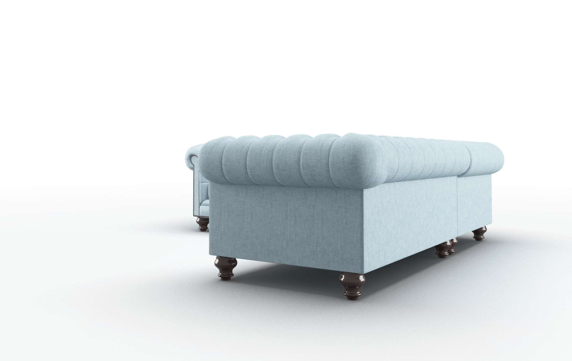 Bordeaux Atlas Turquoise Sectional espresso legs 4