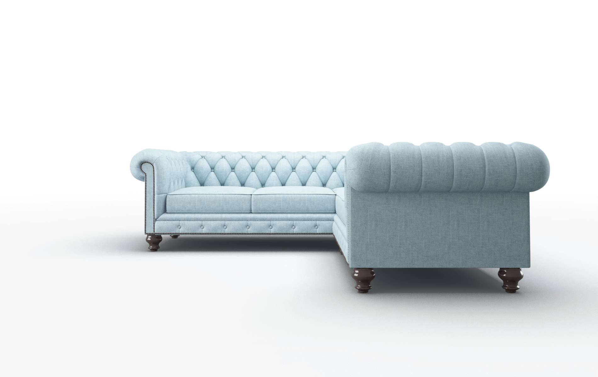 Bordeaux Atlas Turquoise Sectional espresso legs 5