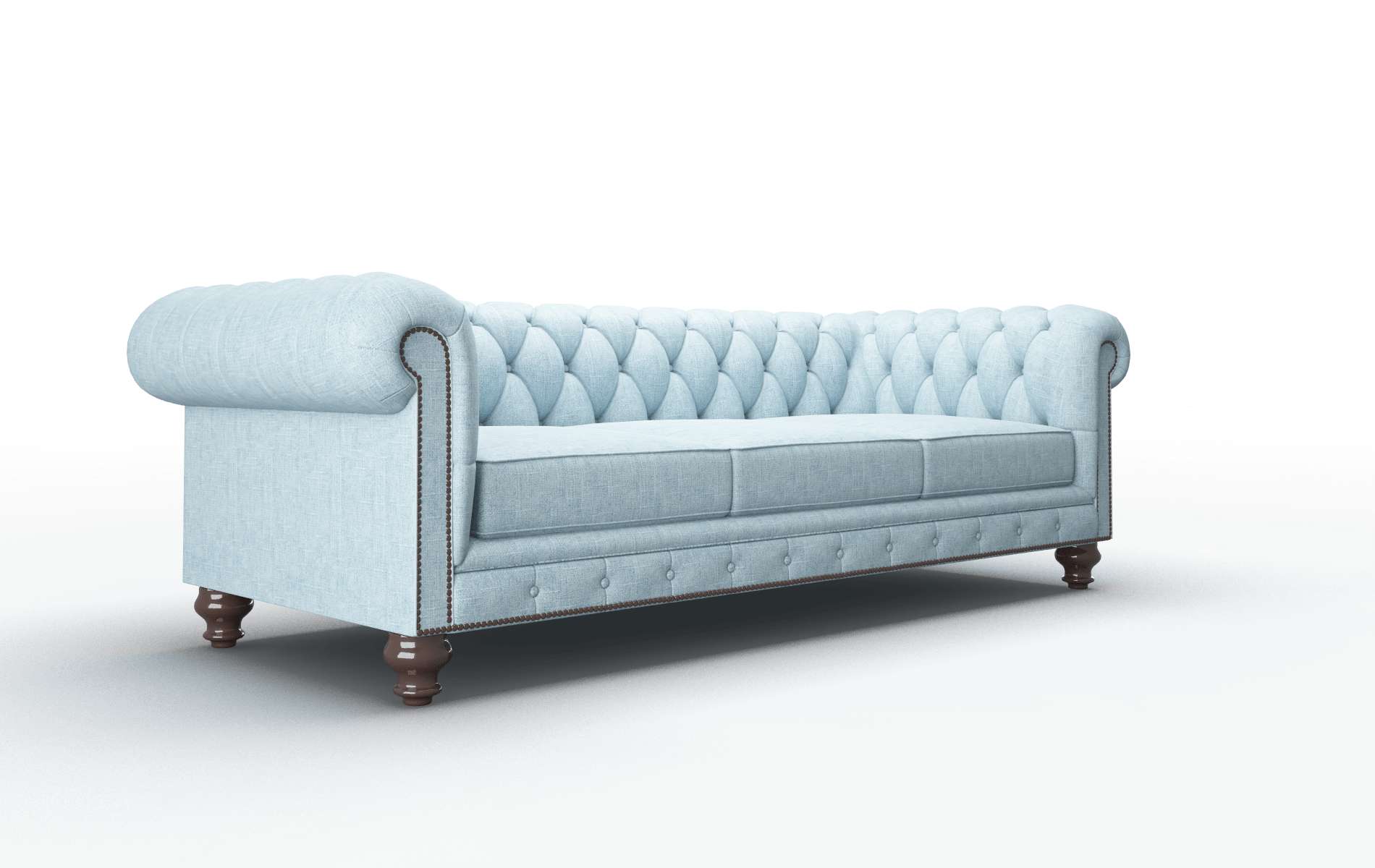 Bordeaux Atlas Turquoise Sofa espresso legs 2