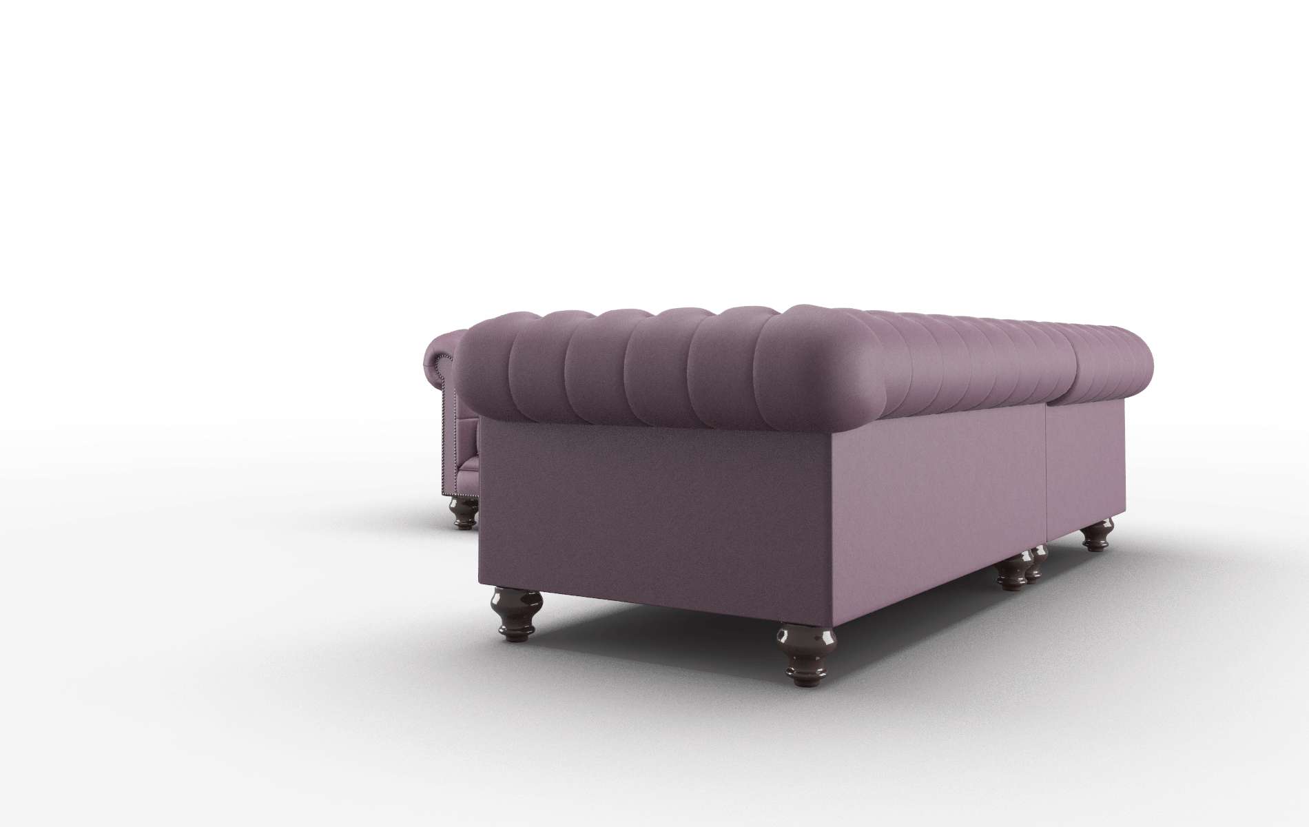 Bordeaux Bella Aubergine Sectional espresso legs 4