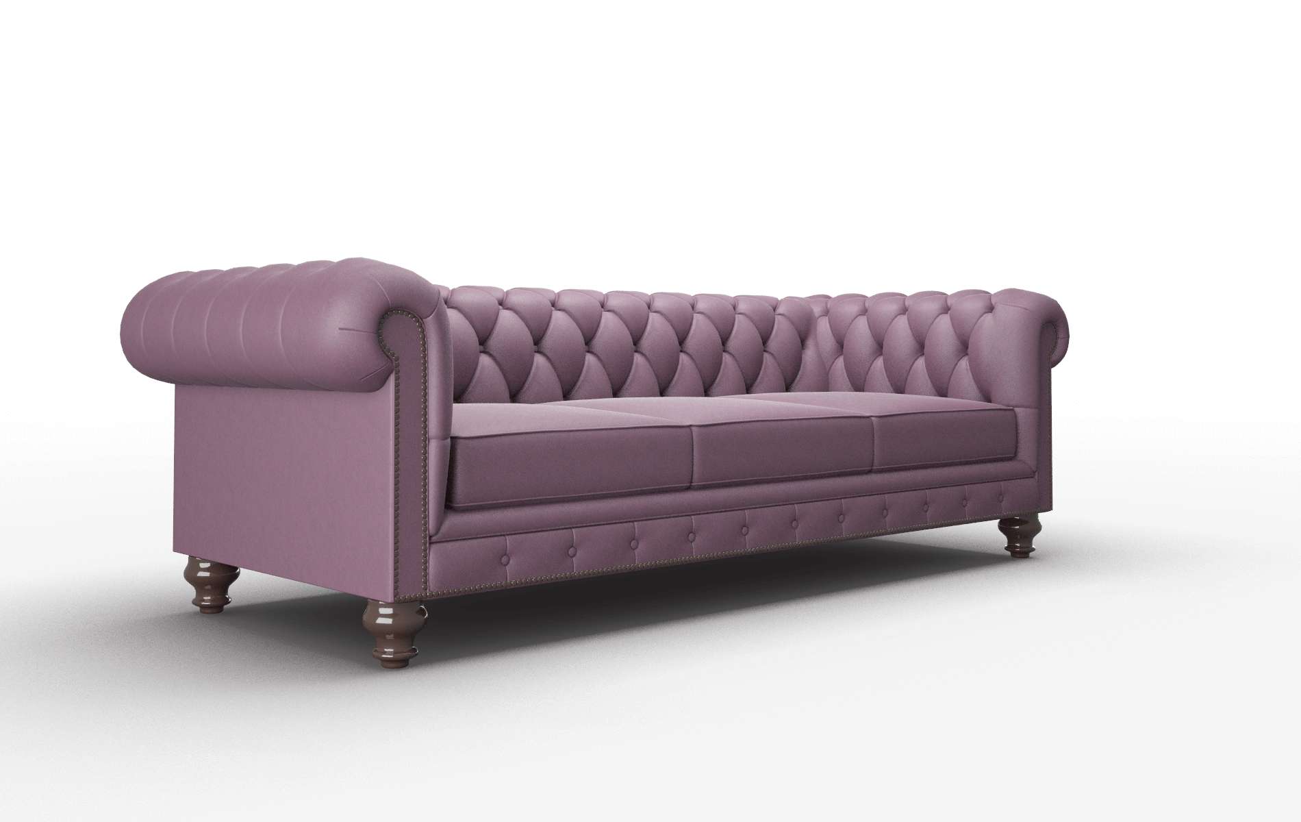 Bordeaux Bella Aubergine Sofa espresso legs 2