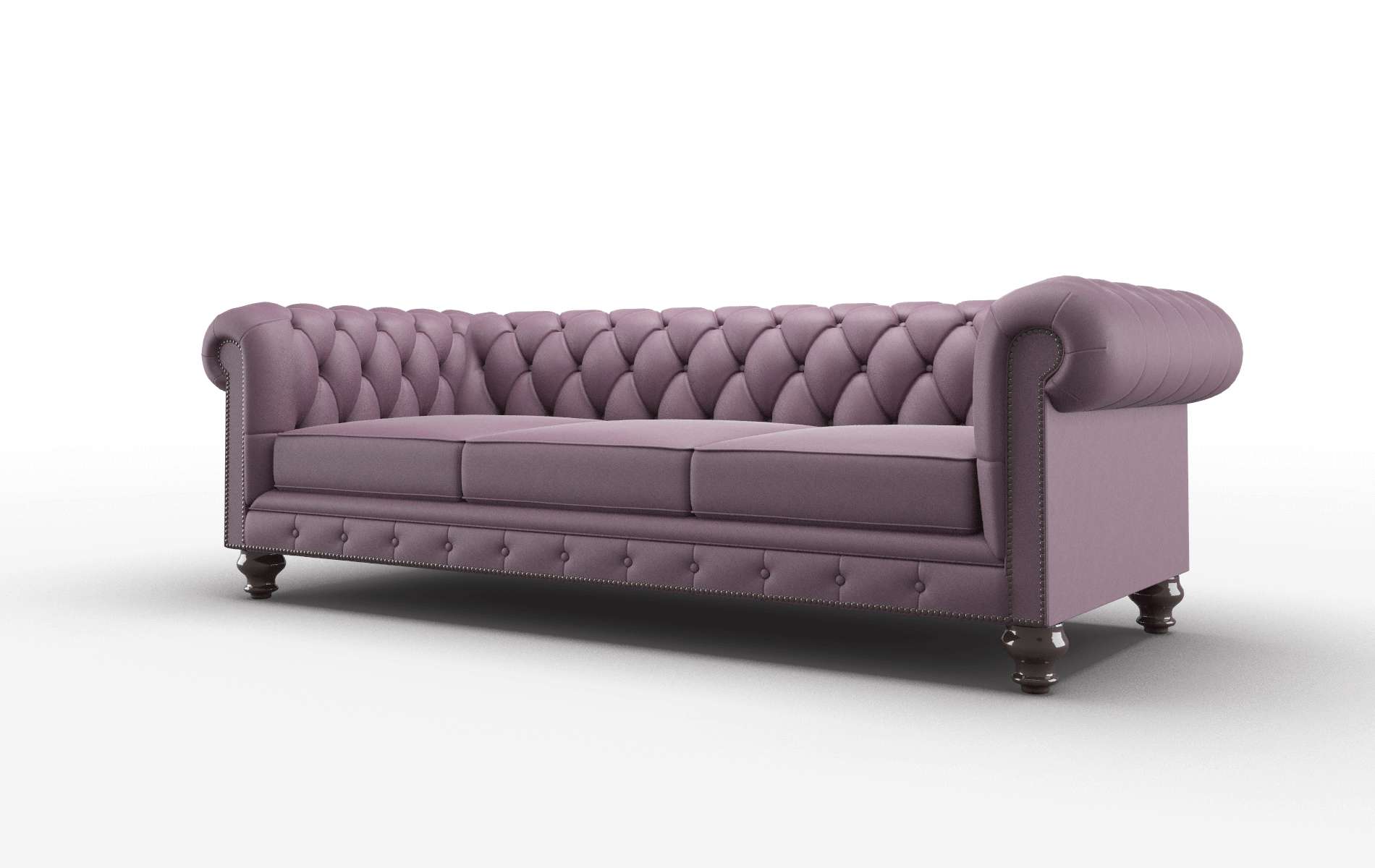 Bordeaux Bella Aubergine Sofa espresso legs 4