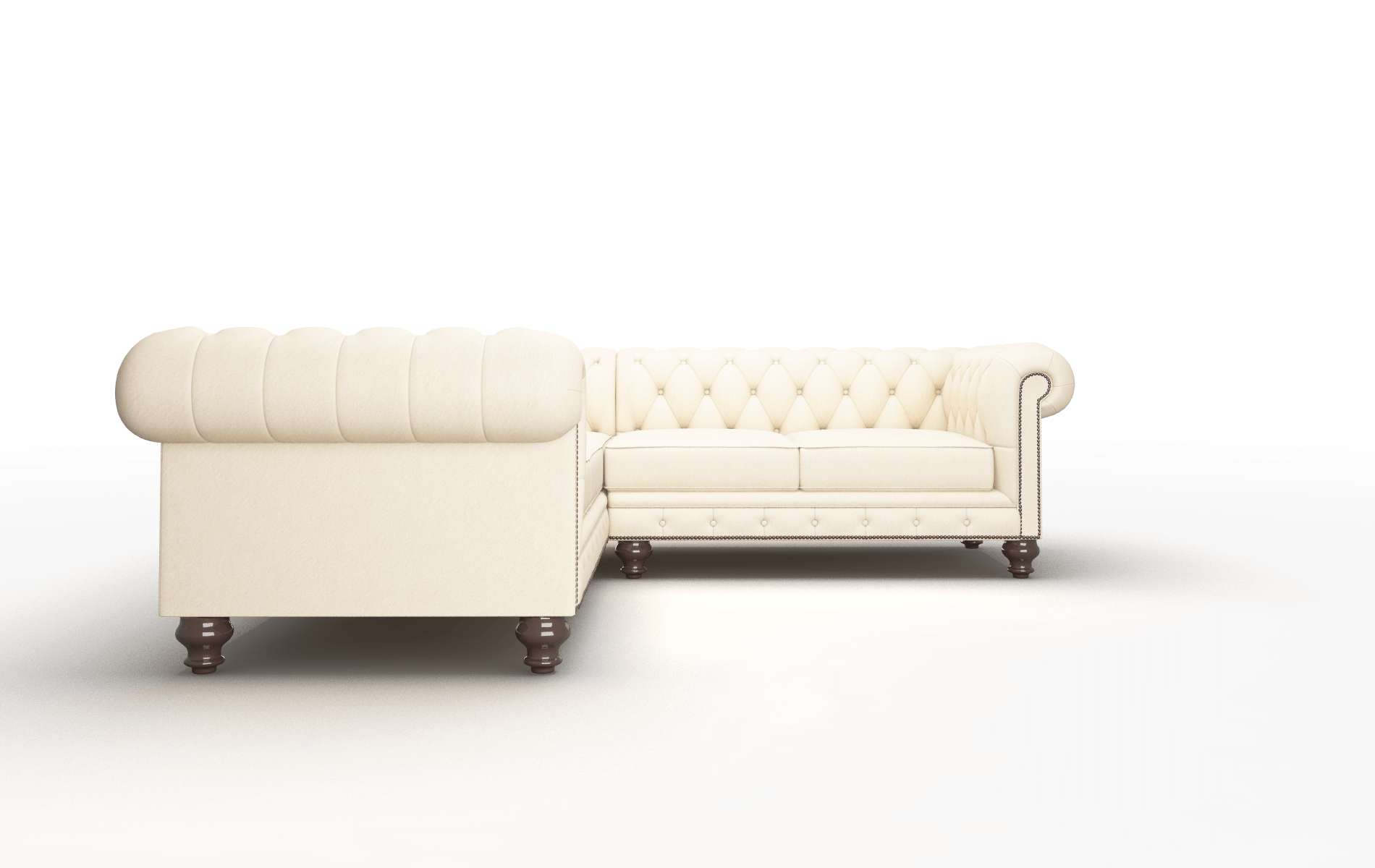 Bordeaux Bella Buckwheat Sectional espresso legs 2