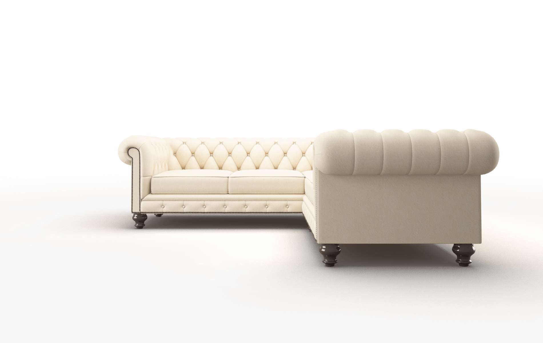 Bordeaux Bella Buckwheat Sectional espresso legs 5