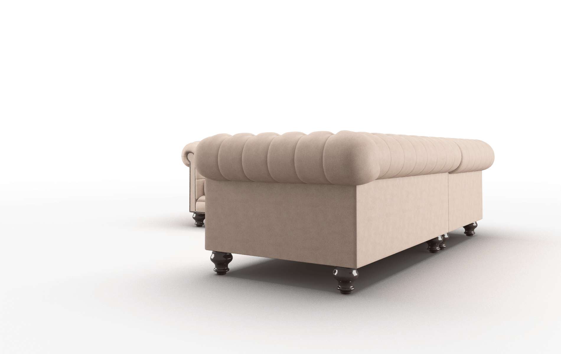 Bordeaux Bella Cocoa Sectional espresso legs 4