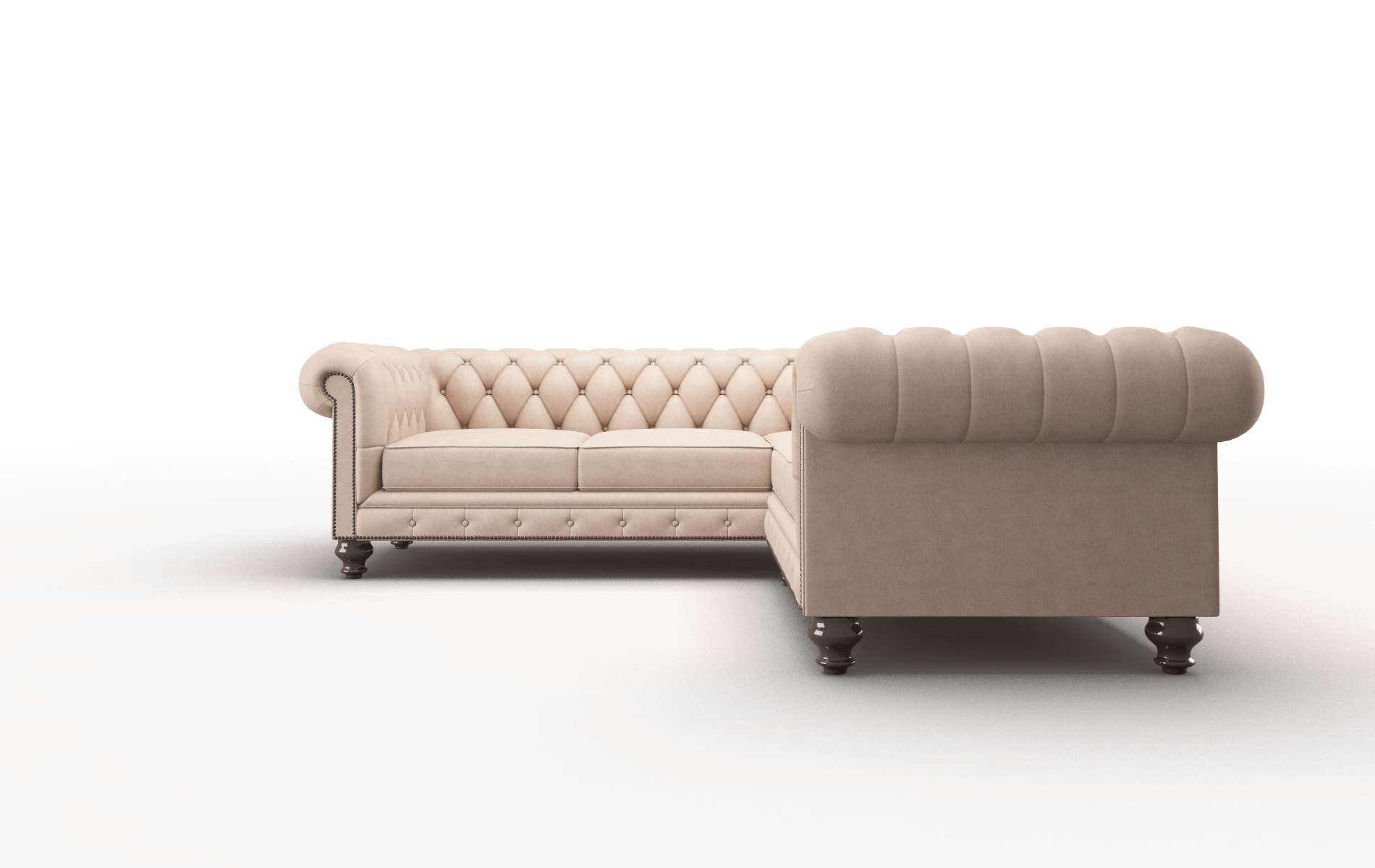Bordeaux Bella Cocoa Sectional espresso legs 5
