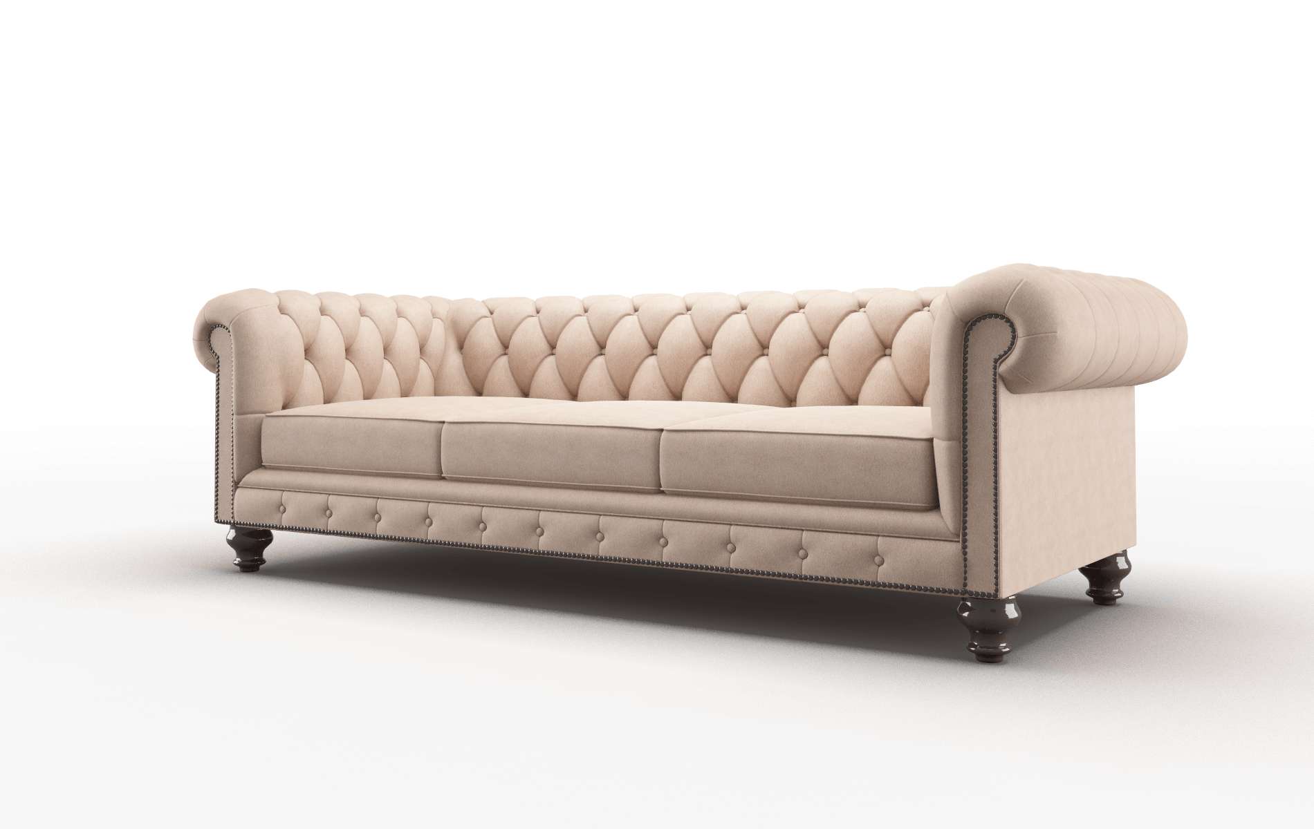 Bordeaux Bella Cocoa Sofa espresso legs 4