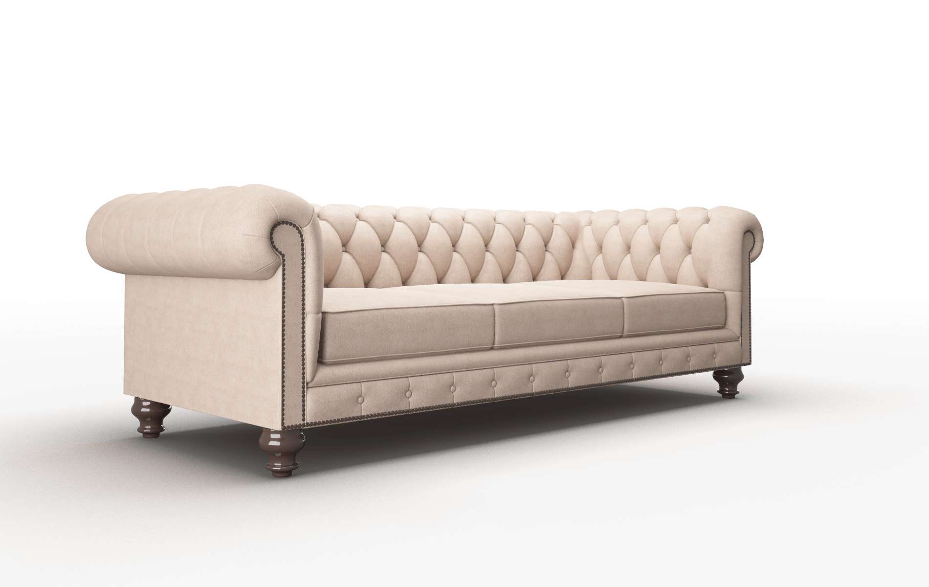 Bordeaux Bella Pewter Sofa espresso legs 2
