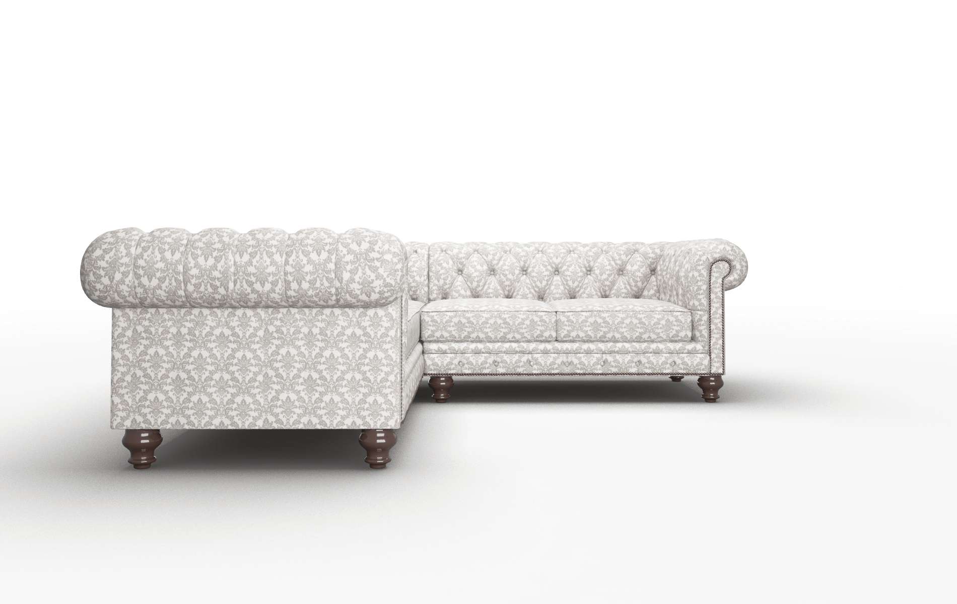 Bordeaux Bergamo Dove Sectional espresso legs 2