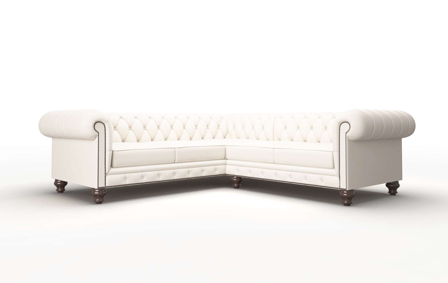 Bordeaux Blanche milky Sectional Espresso Legs  1
