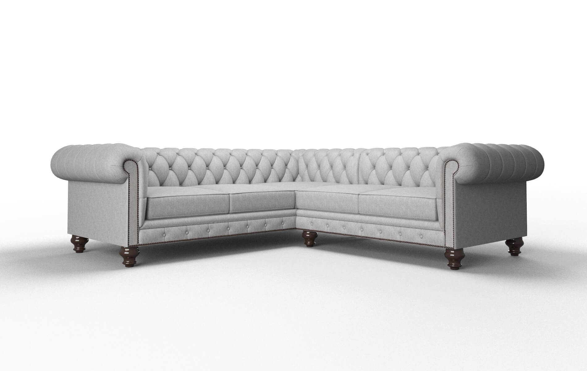 Bordeaux Bungalow Graphite Sectional espresso legs