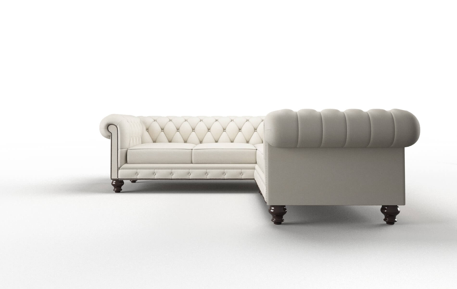 Bordeaux Bungalow Ivory Sectional espresso legs 5