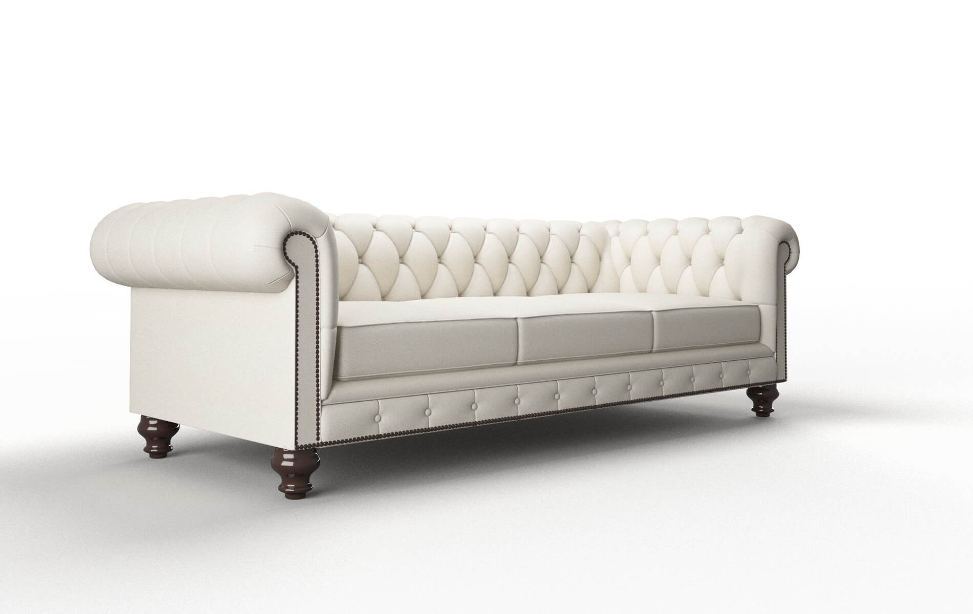 Bordeaux Bungalow Ivory Sofa espresso legs 2
