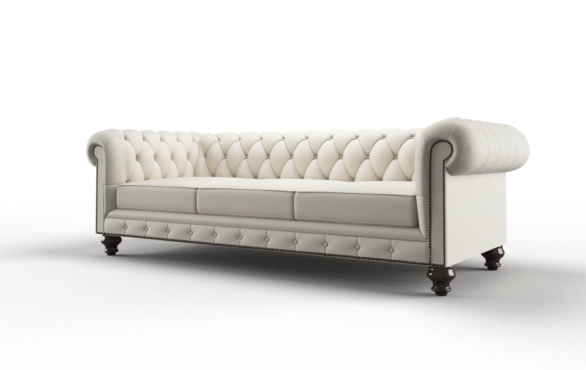 Bordeaux Bungalow Ivory Sofa espresso legs 4