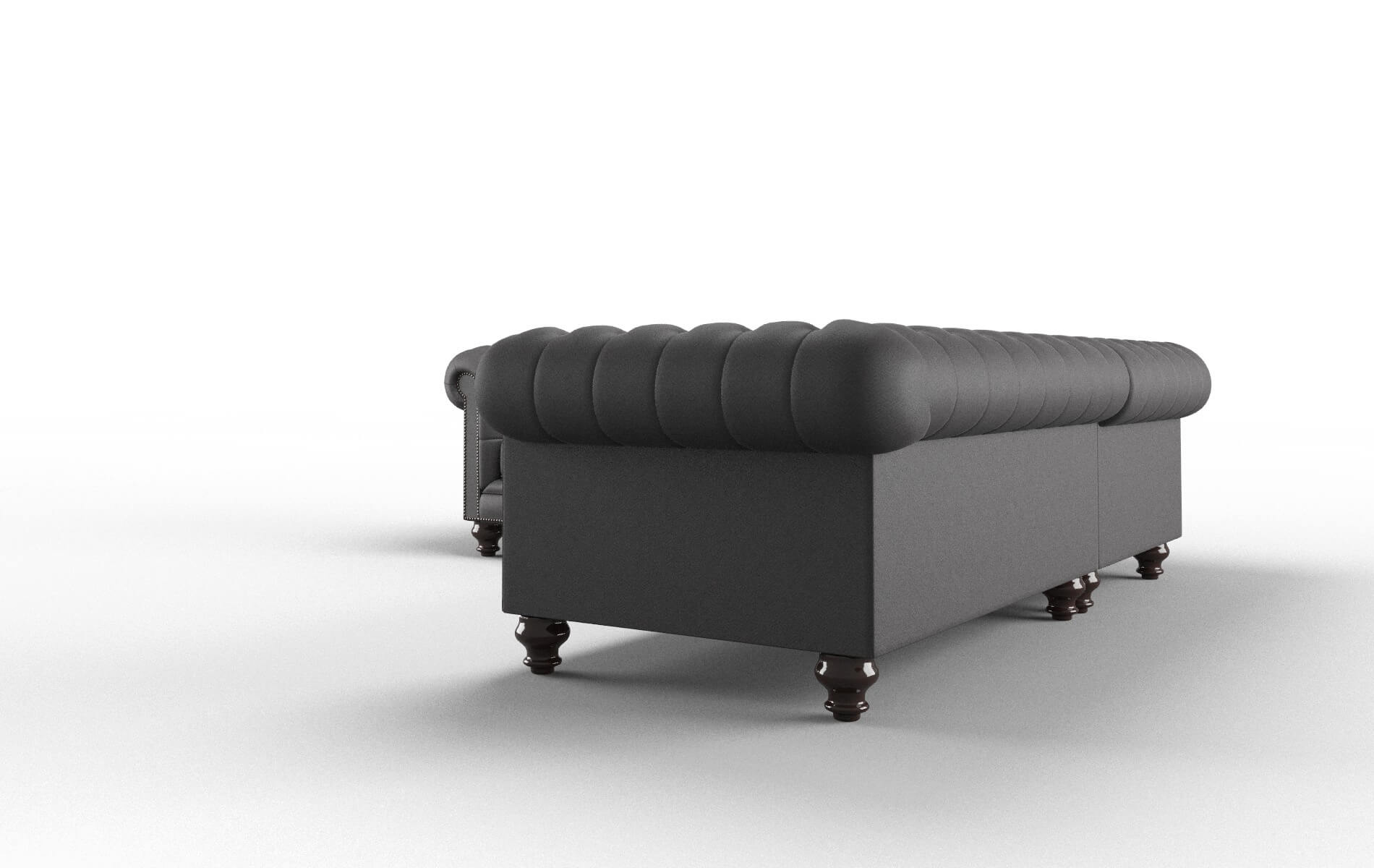 Bordeaux Catalina Charcoal Sectional espresso legs 4