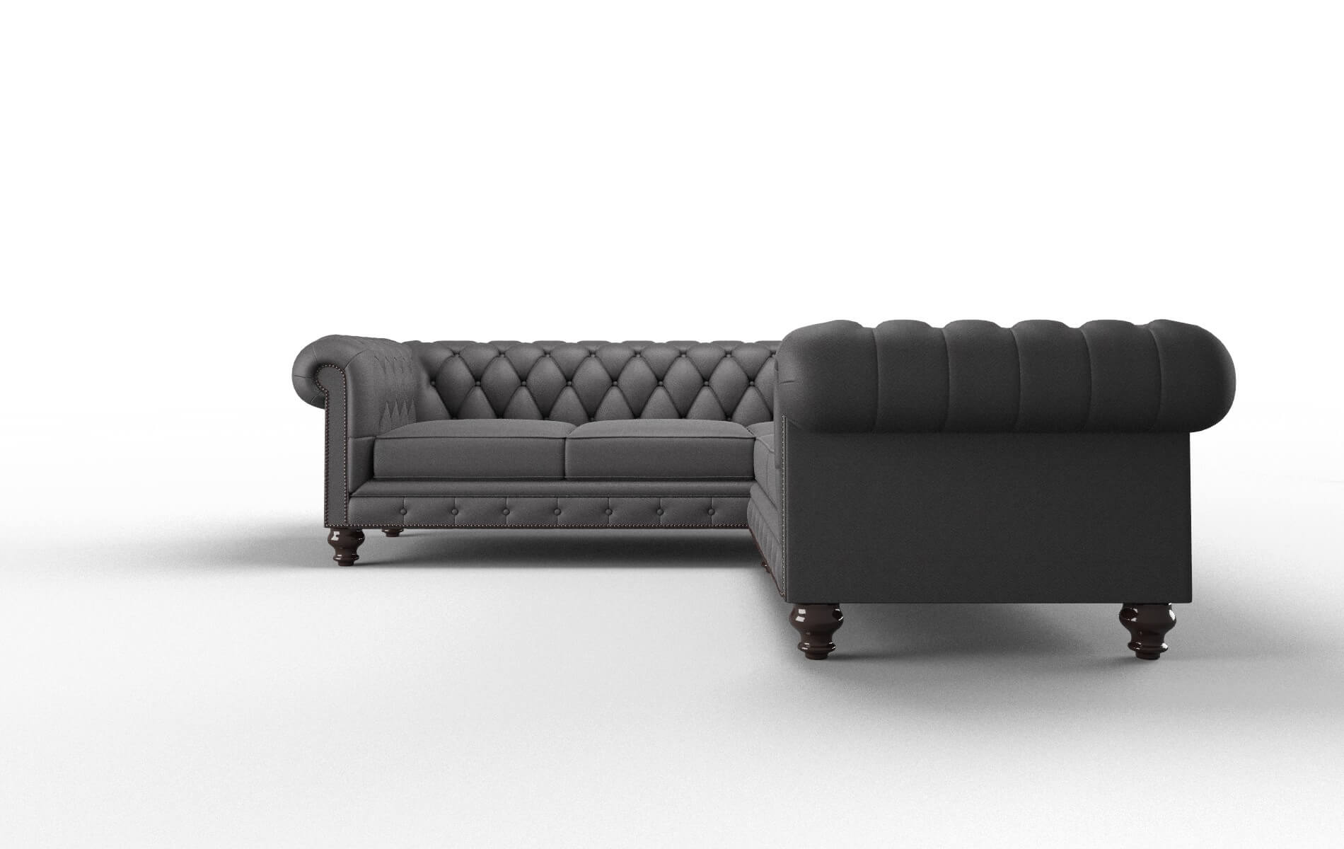 Bordeaux Catalina Charcoal Sectional espresso legs 5