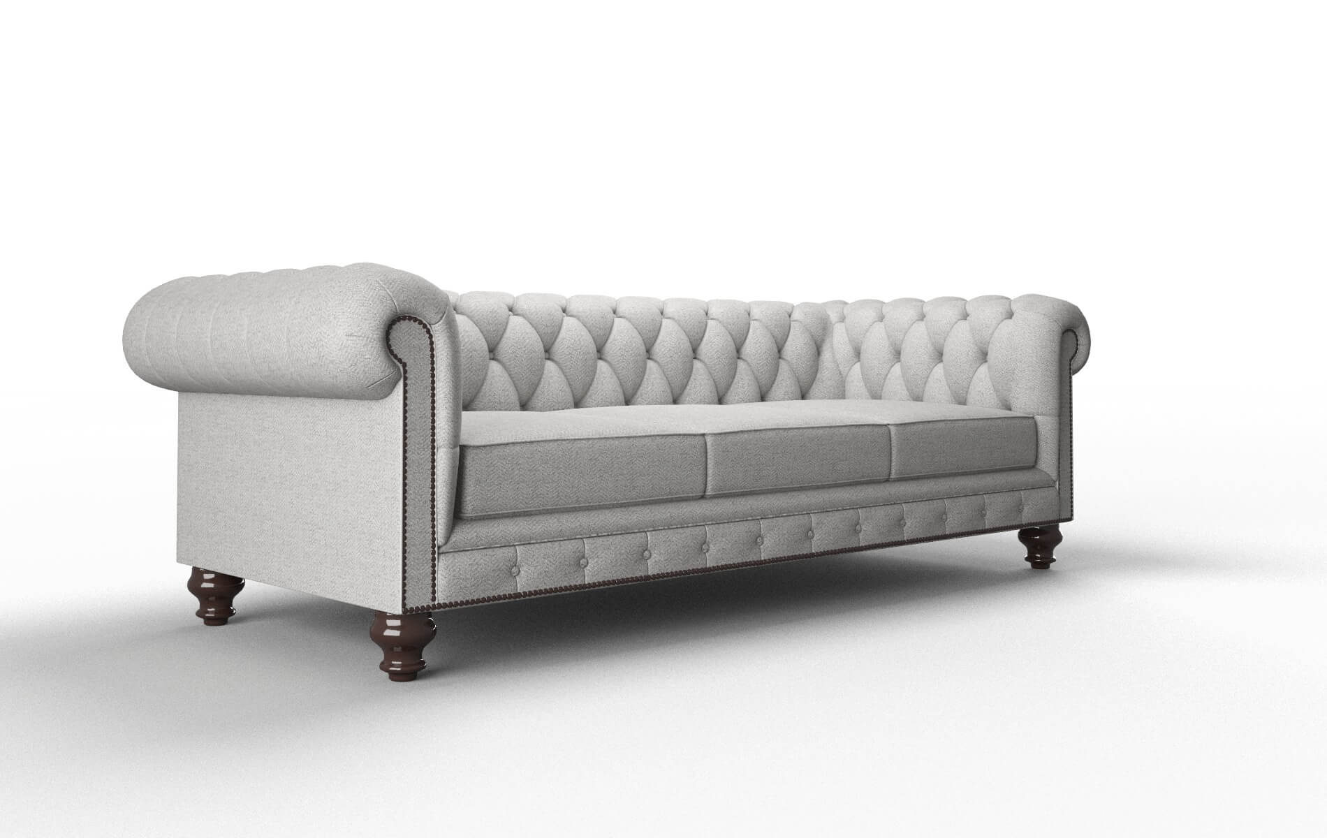 Bordeaux Catalina Silver Sofa espresso legs 2