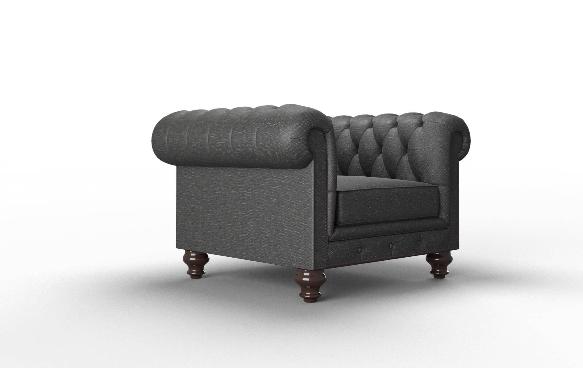 Bordeaux Chance Denim Chair espresso legs 2