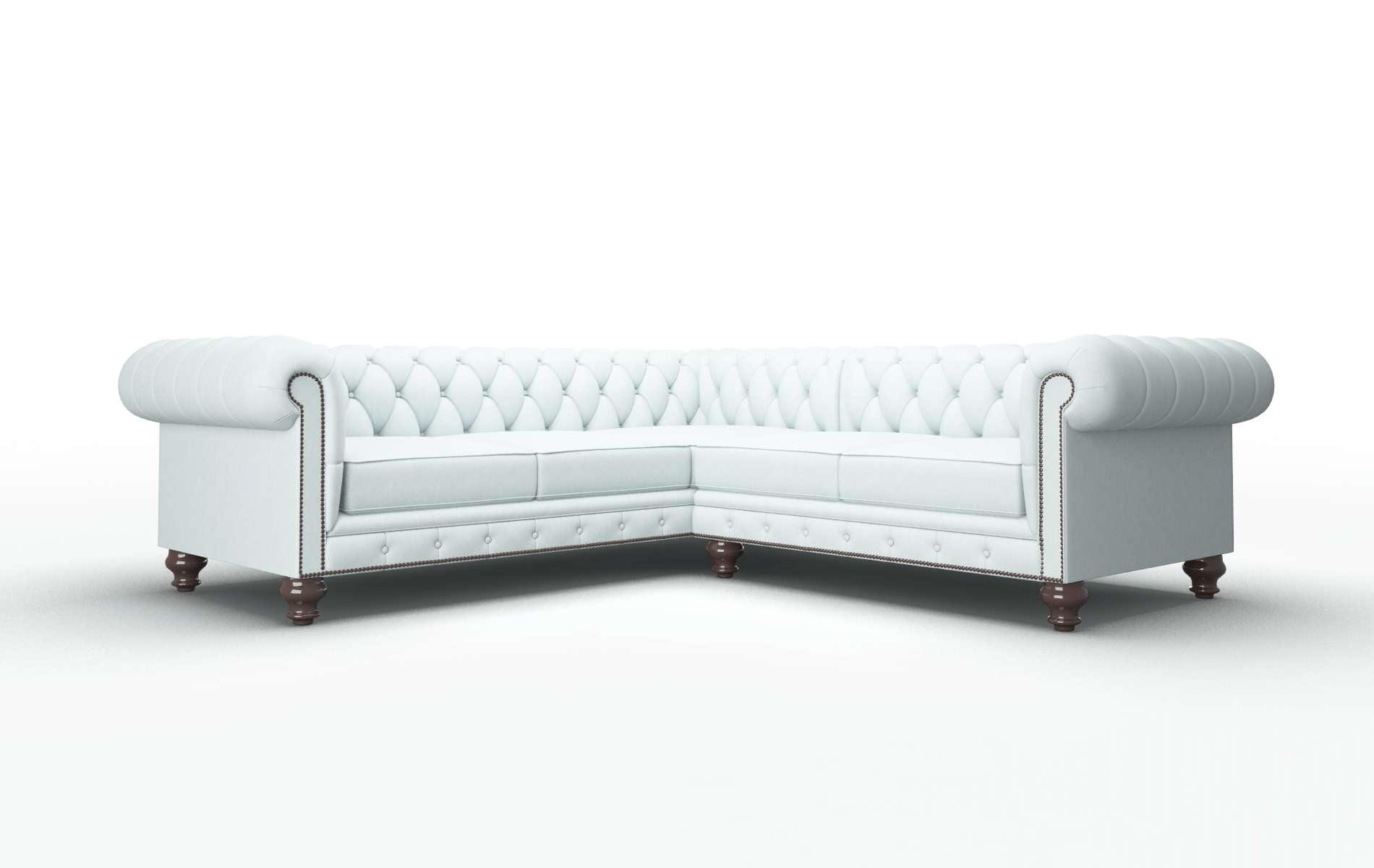 Bordeaux Clyde Cornflower Sectional espresso legs 1