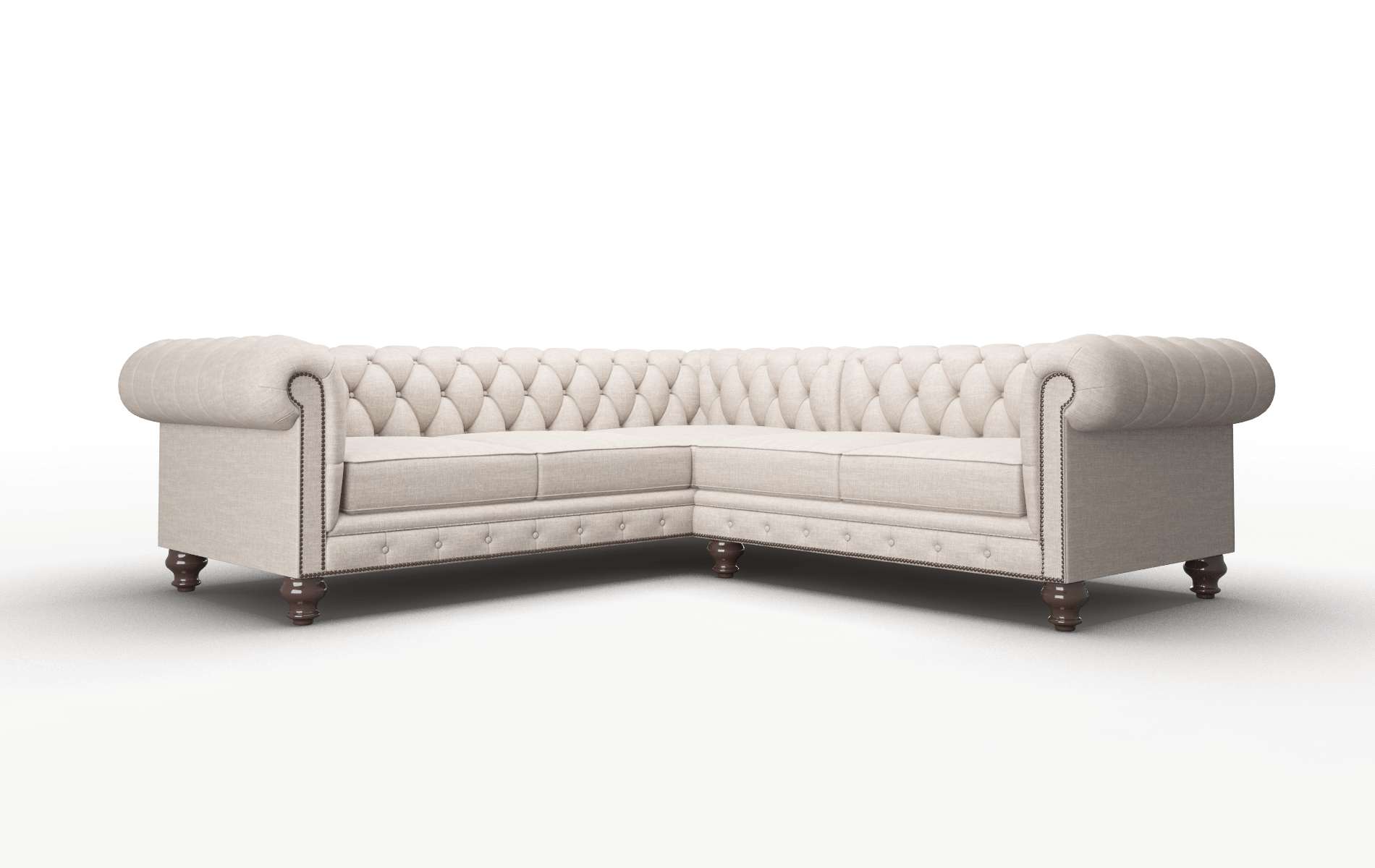 Bordeaux Clyde dolphin Sectional Espresso Legs  1
