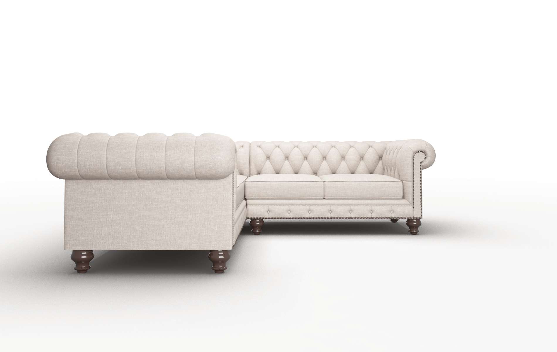 Bordeaux Clyde Dolphin Sectional espresso legs 2