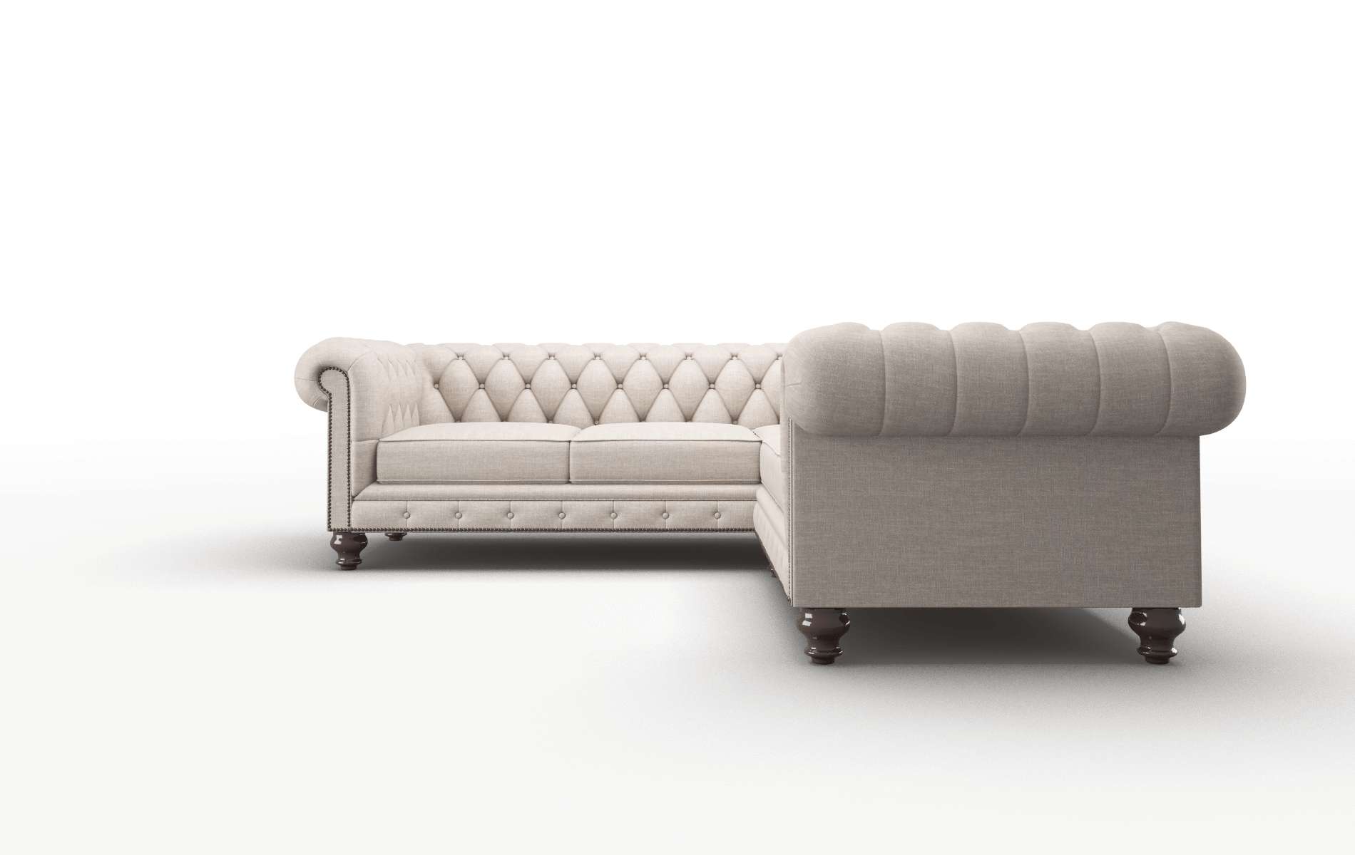 Bordeaux Clyde Dolphin Sectional espresso legs 5