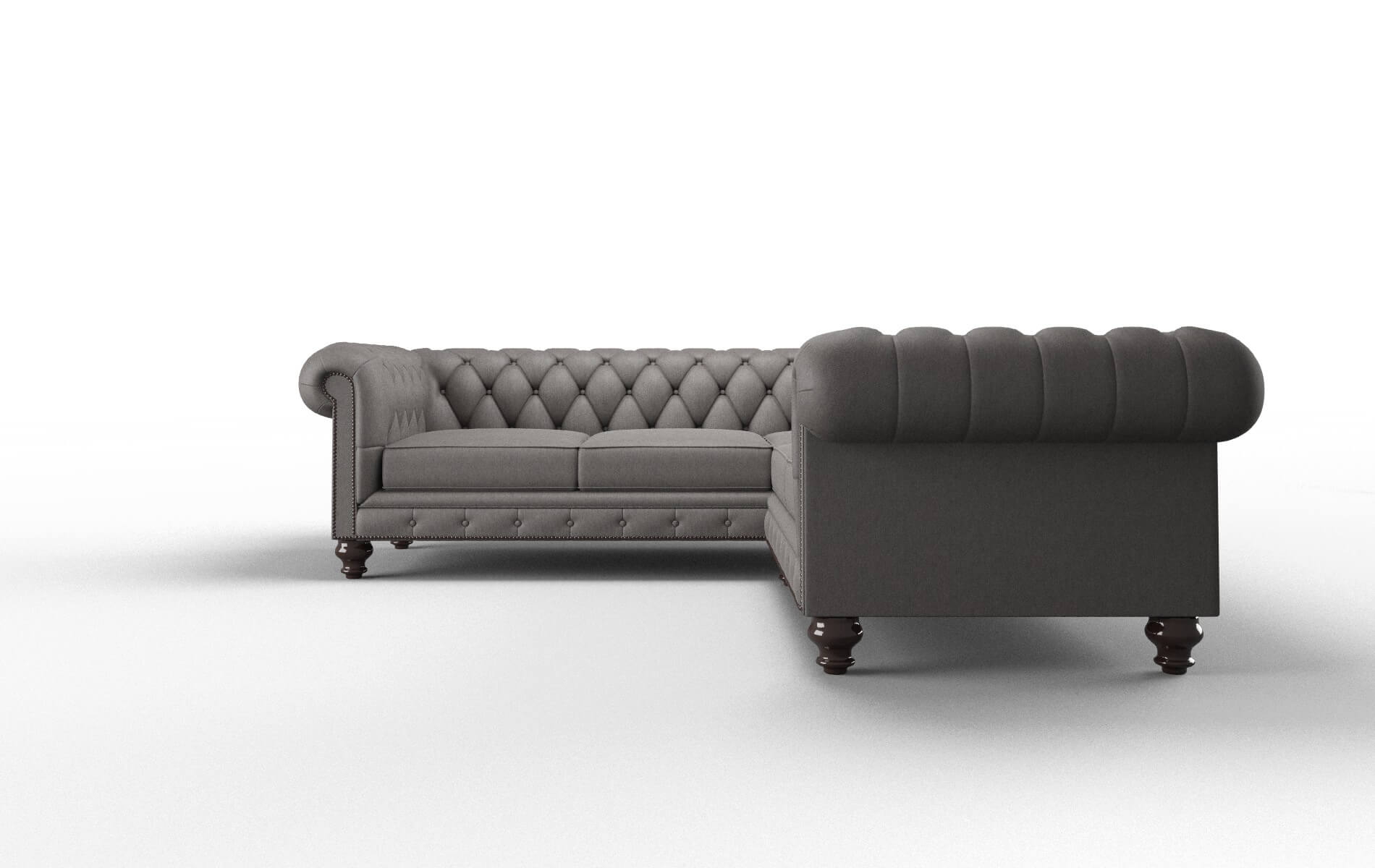 Bordeaux Cosmo Charcoal Sectional espresso legs 5