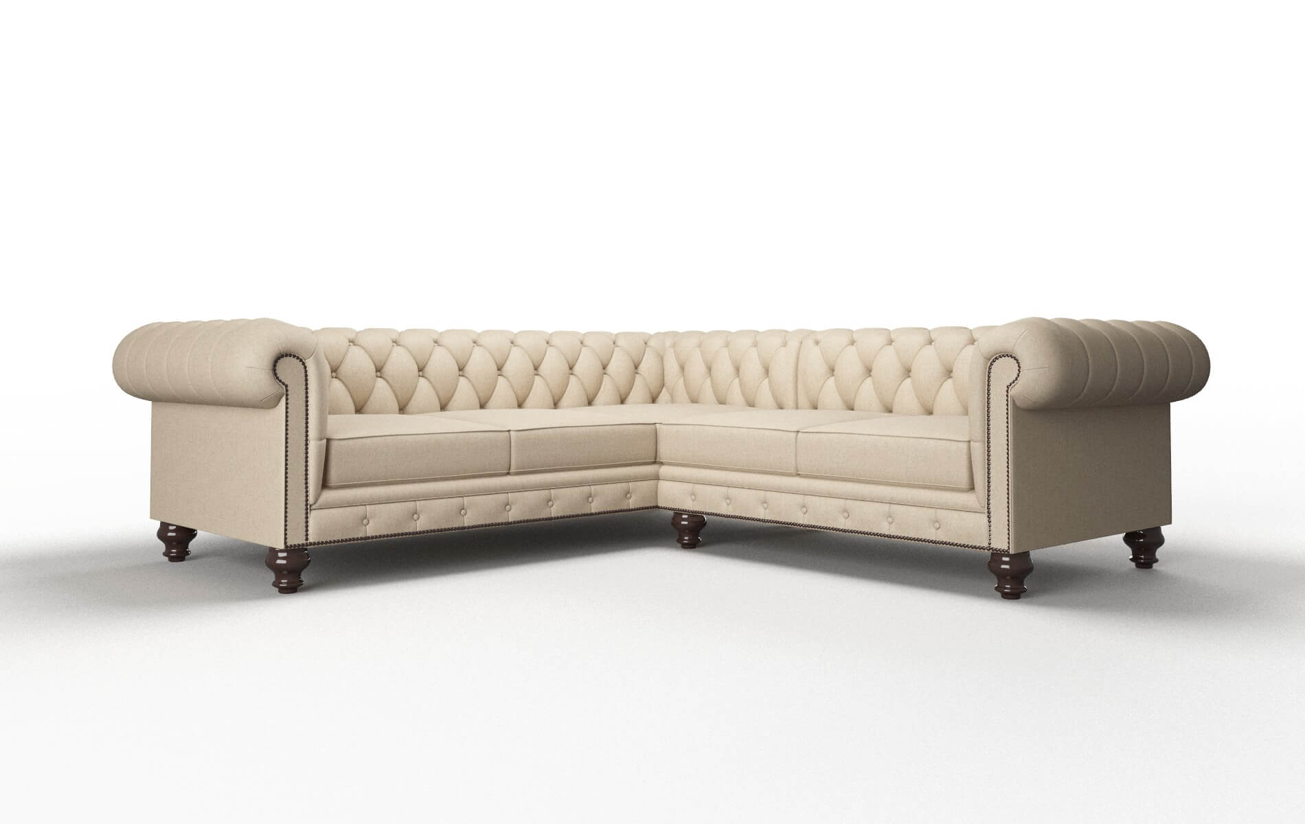 Bordeaux Cosmo Fawn Sectional espresso legs 1