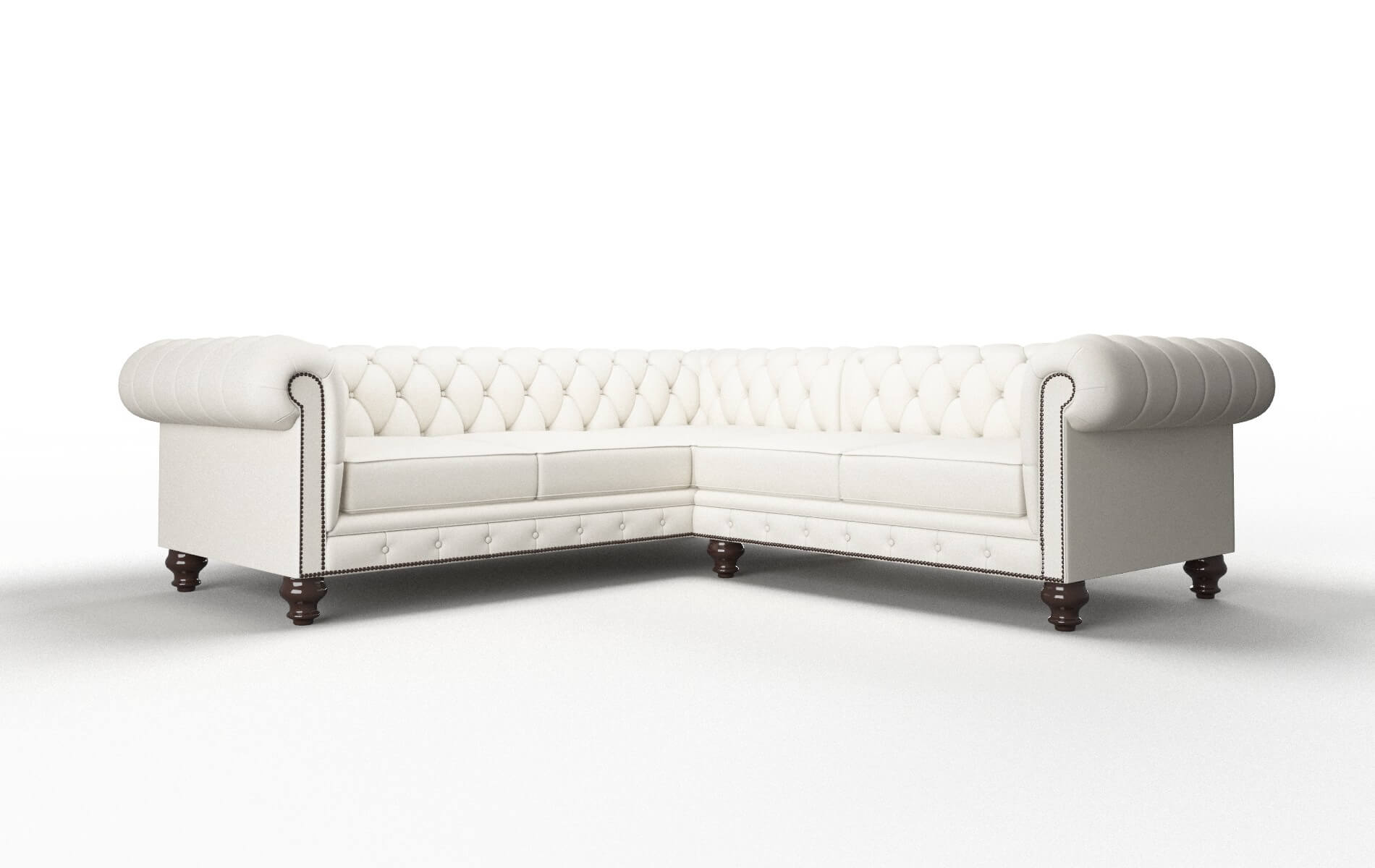 Bordeaux Cosmo ivory Sectional Espresso Legs  1