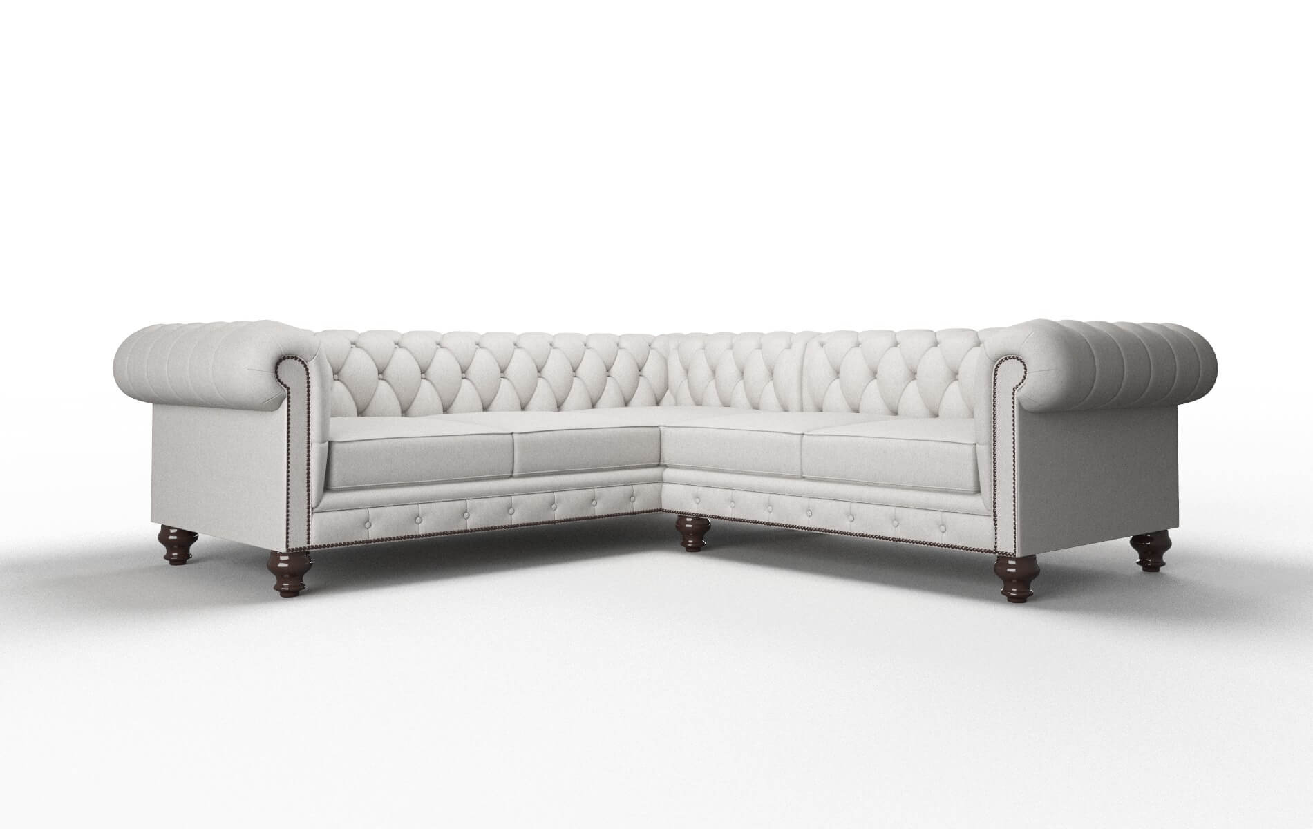 Bordeaux Cosmo Silver Sectional espresso legs 1