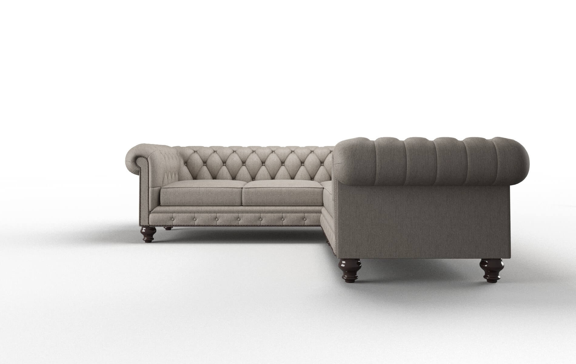 Bordeaux Cosmo Taupe Sectional espresso legs 5