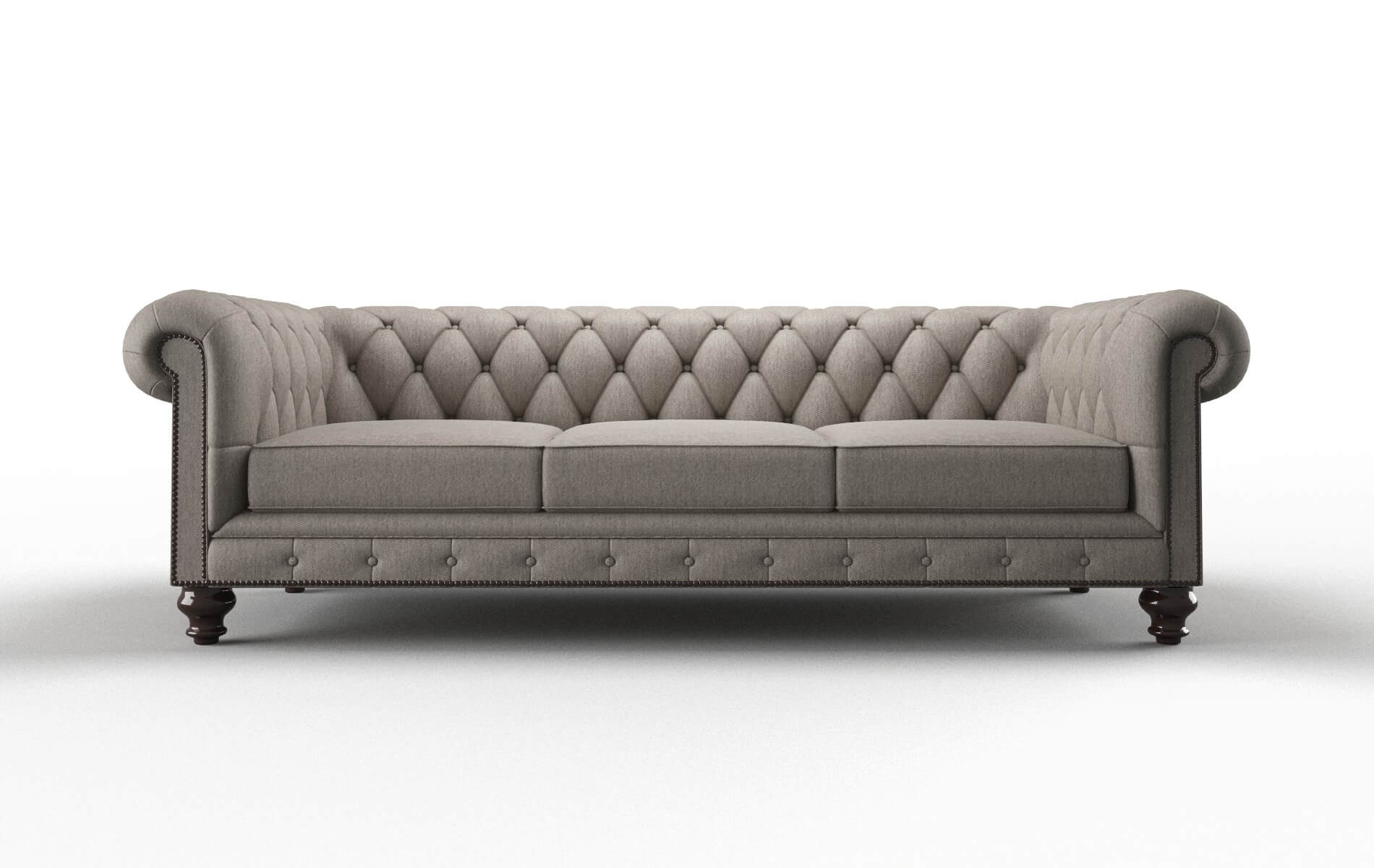 Bordeaux Cosmo Taupe Sofa espresso legs 1