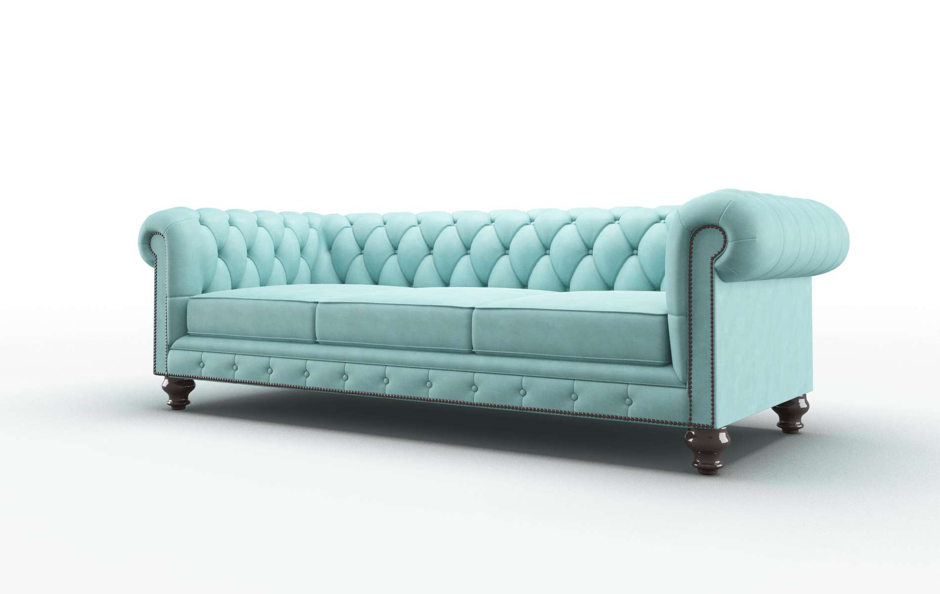 Bordeaux Curious Turquoise Sofa espresso legs 4