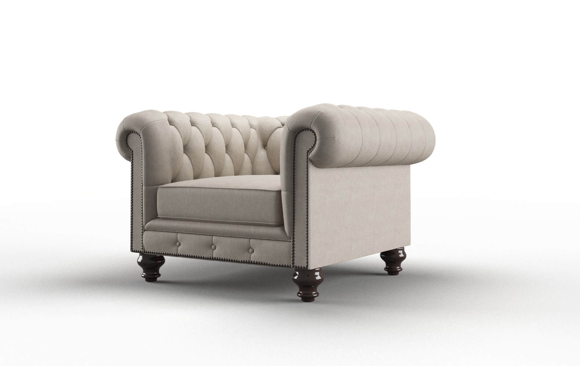 Bordeaux Derby Linen Chair espresso legs 4