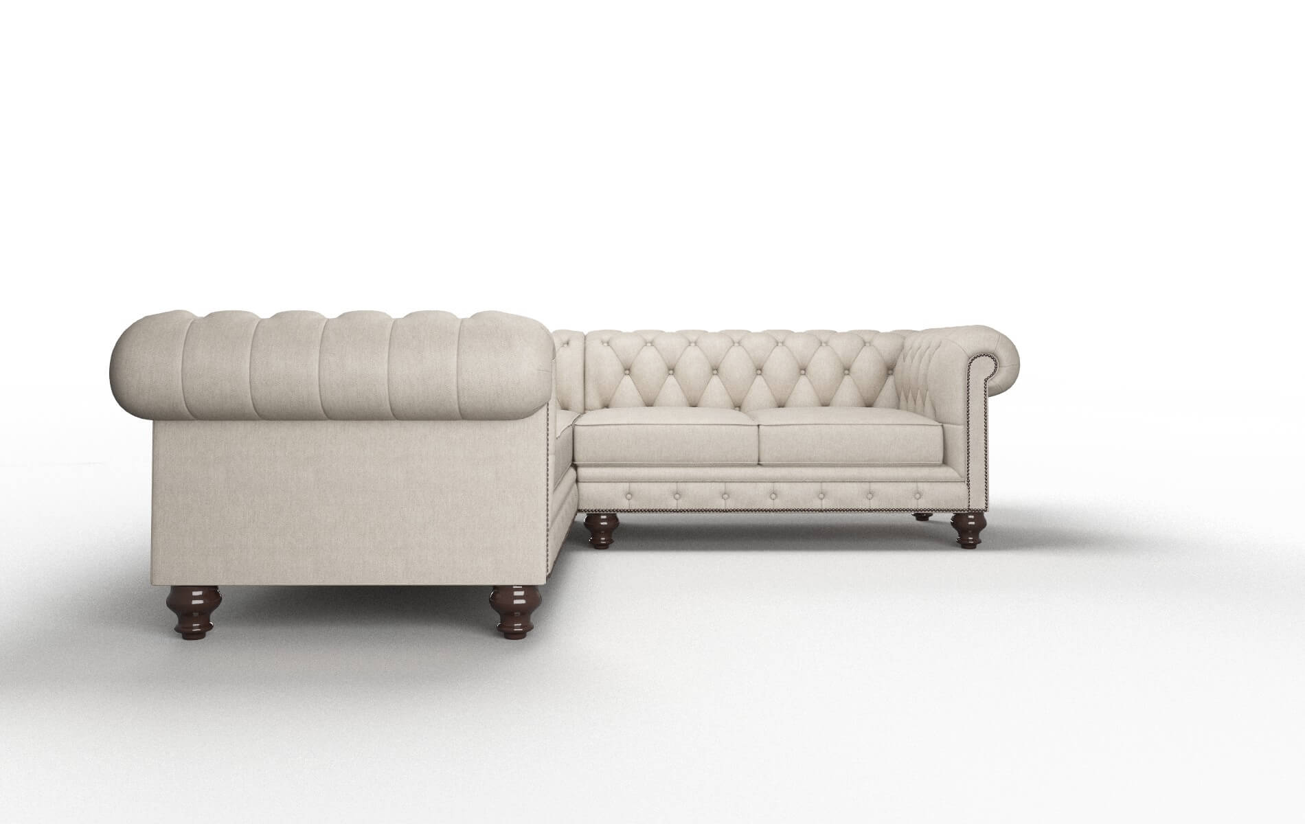 Bordeaux Derby Linen Sectional espresso legs 2