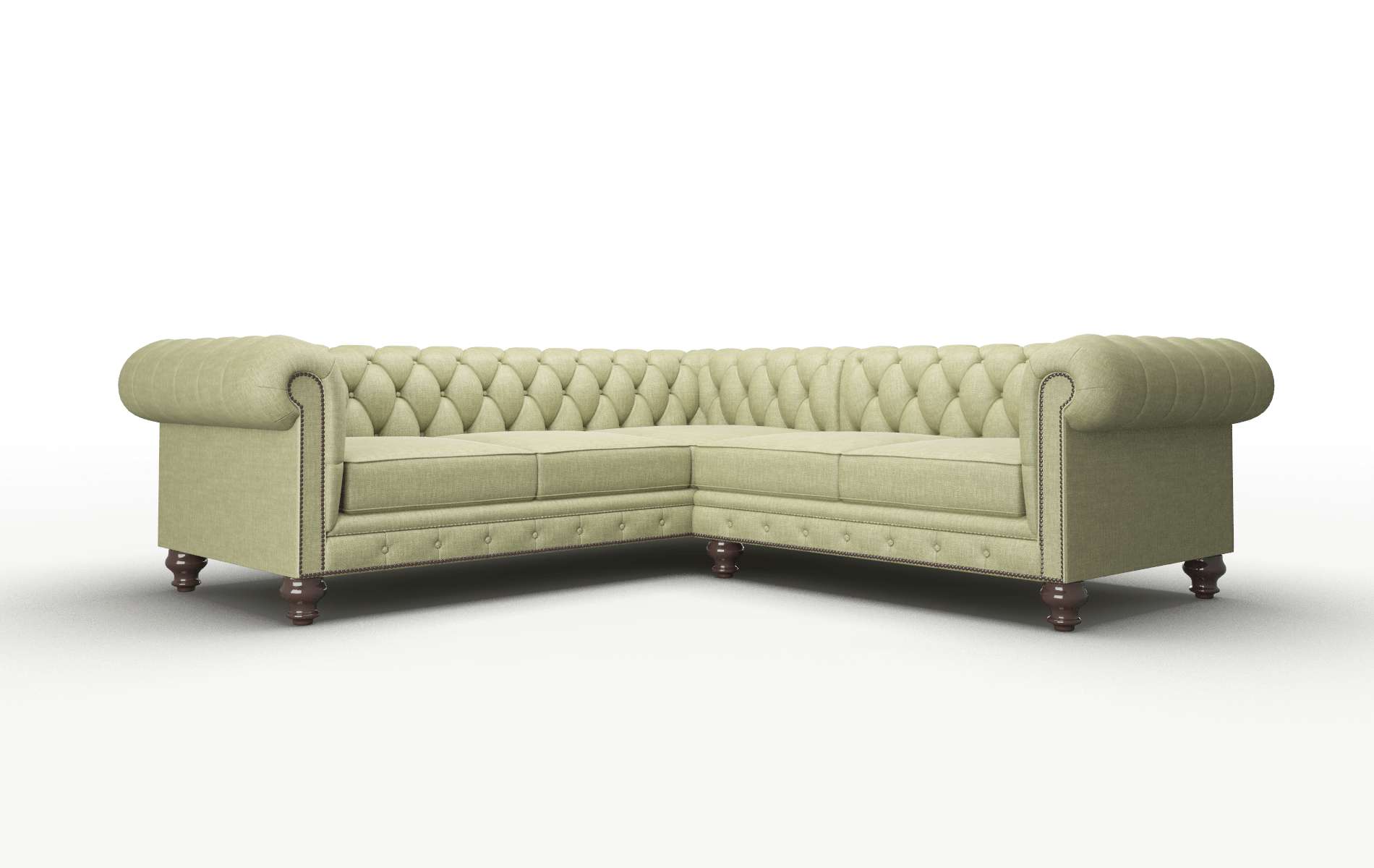 Bordeaux Durham Lime Sectional espresso legs 1