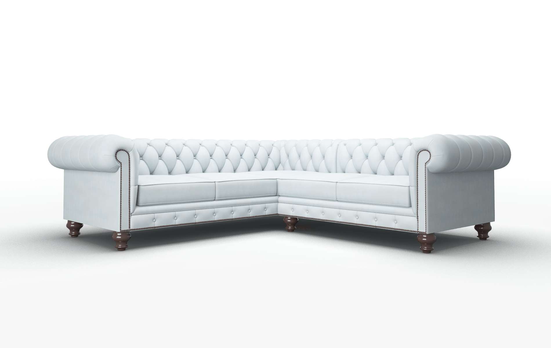 Bordeaux Hathaway Aqua Sectional espresso legs 1