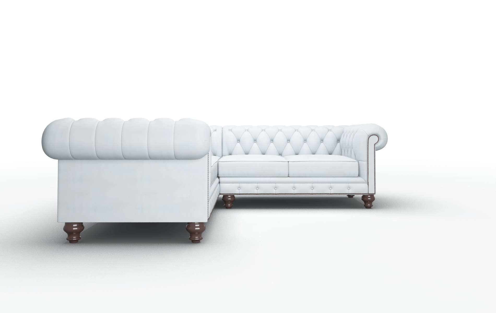 Bordeaux Hathaway Aqua Sectional espresso legs 2