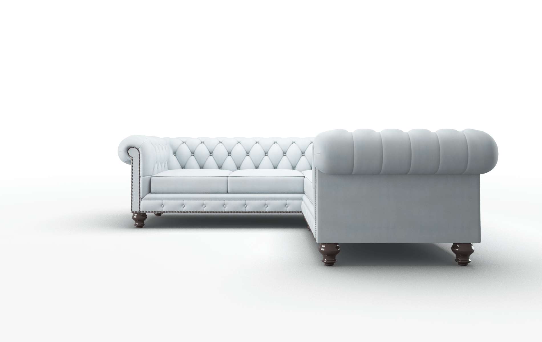 Bordeaux Hathaway Aqua Sectional espresso legs 5