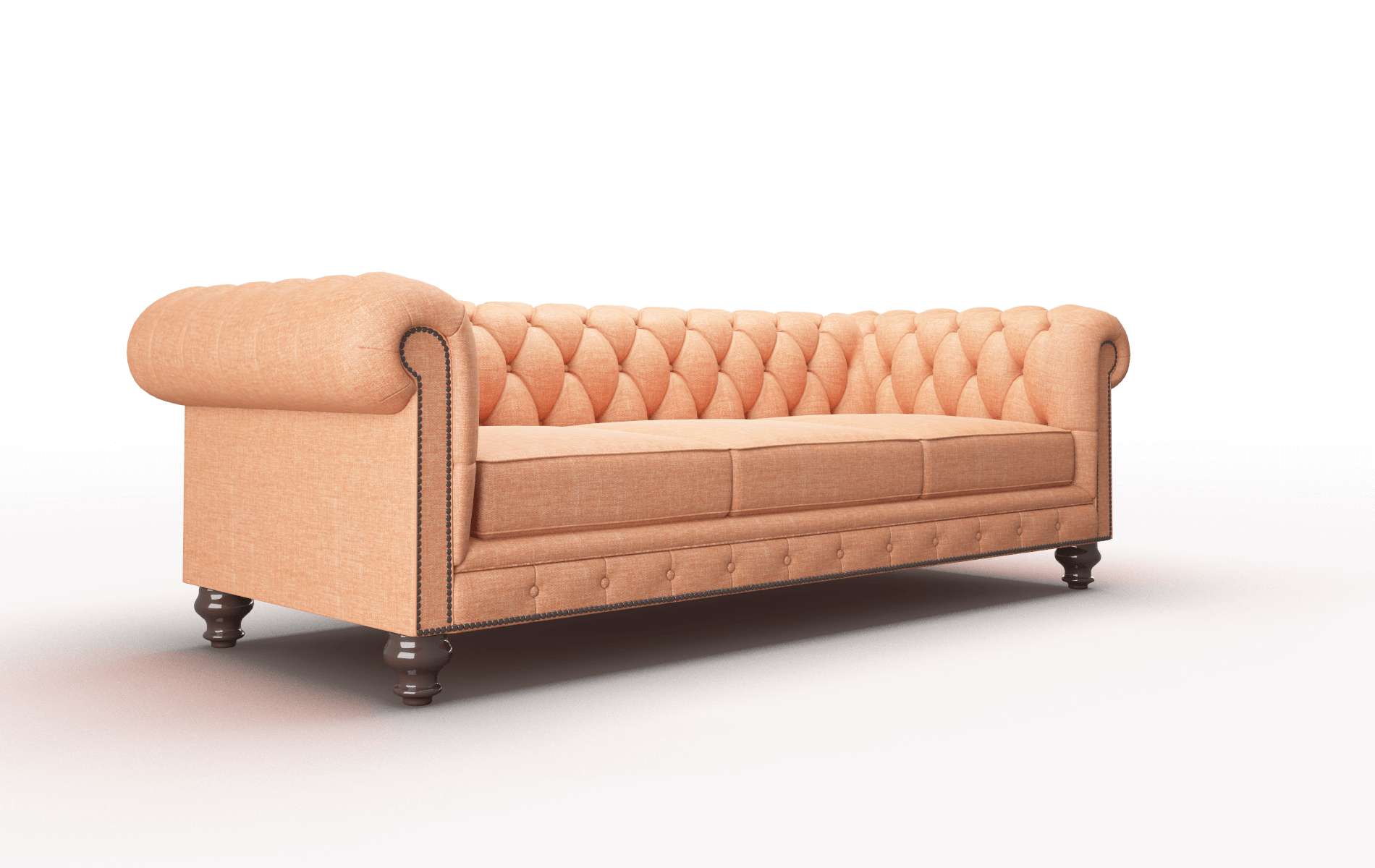 Bordeaux Hepburn Appricot Sofa espresso legs 2