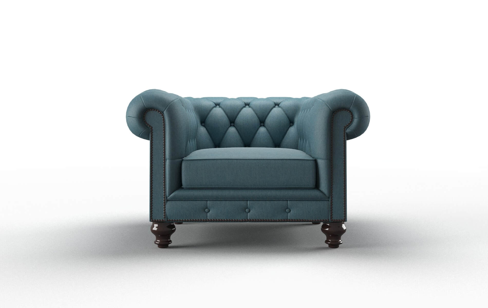 Bordeaux Hepburn Teal Chair espresso legs 1