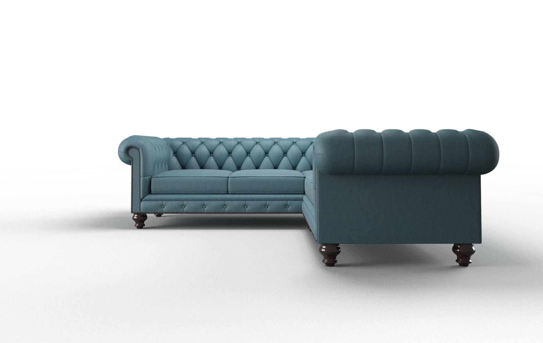 Bordeaux Hepburn Teal Sectional espresso legs 5